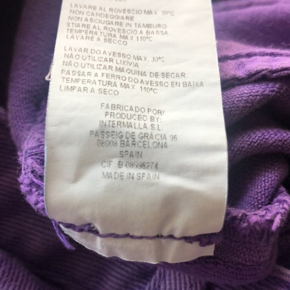 Paloma Wool Mid Rise Straight Leg Bejeweled Jeans Purple Size 34 - Picture 7 of 8